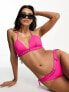 Tommy Hilfiger original tie side cheeky bikini bottom in hot pink