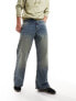 Фото #9 товара COLLUSION X008 mid rise relaxed flare in dirty wash