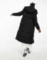 Фото #2 товара Cotton On button up mother puffer longline jacket with removable hood in black