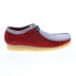 Фото #2 товара Clarks Wallabee VCY 26166291 Mens Red Suede Lace Up Chukkas Boots