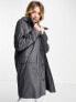 Vero Moda rain mac with teddy lining in charcoal