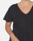 Фото #4 товара Plus Size Short Sleeve V-neck Tiered Midi Dress