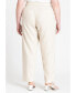 ფოტო #3 პროდუქტის Plus Size Pintuck Detail Linen Trouser