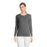 Фото #13 товара Women's Petite Relaxed Supima Cotton Long Sleeve Crewneck T-Shirt