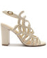 Фото #5 товара Women's Brittany Embroidered High Block Heel Sandals
