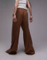 Topshop pull on wide leg trouser in rust