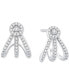 Фото #1 товара Diamond Triple Row J-Hoop Earrings (1/5 ct. t.w.) in 10k White Gold