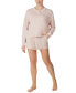 ფოტო #3 პროდუქტის Women's 2-Pc. French Terry Short Pajamas Set