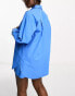 Фото #4 товара Lindex relaxed poplin beach shirt co-ord in blue