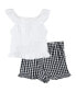 Фото #2 товара Baby Girl Gingham Skort Set