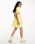 Фото #4 товара Monki balloon sleeve cut out mini dress in yellow gingham