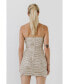 Фото #6 товара Women's Sequins Ruching Mini Dress