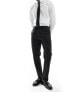 ASOS DESIGN slim linen mix suit trousers in black