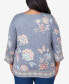 ფოტო #4 პროდუქტის Plus Size Scottsdale Floral Border Split Neck Top