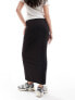 Фото #3 товара Monki midi jersey skirt in black