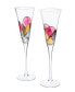 Фото #1 товара Artisanal Hand Painted Champagne Flutes, Set of 2