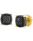 ფოტო #4 პროდუქტის Men's Black Diamond Halo Cluster Screw Back Stud Earrings (1 ct. t.w.)