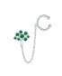 ფოტო #2 პროდუქტის Helix Chain & Cable Ear Cuff Cartilage Earlobe CZ Green Family Tree of Life Earrings For Women .925 Sterling Silver