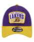 Фото #3 товара Men's Purple Los Angeles Lakers Two-Tone Patch 9FORTY Trucker Snapback Hat