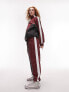 Topshop co-ord oversized sporty shell jacket in burgundy