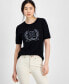 Фото #1 товара Women's Embellished Short-Sleeve Sweater