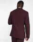 ASOS DESIGN wedding super skinny suit jacket in micro texture in burgundy