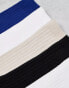 Фото #3 товара Weekday 5-pack rib socks in black white beige and blue