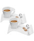 New Wave Caffe Set of 2 Espresso Cups and Saucers