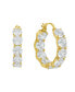 ფოტო #1 პროდუქტის Cubic Zirconia Inside Outside Hoop Earring