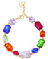 ფოტო #1 პროდუქტის Gold-Tone Rainbow Mixed Crystal Flex Bracelet