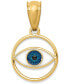 ფოტო #1 პროდუქტის Evil Eye Charm Pendant in 14k Gold and Enamel