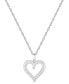 ფოტო #1 პროდუქტის Diamond Heart 18" Pendant Necklace (1/4 ct. t.w.) in 10k White Gold
