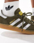 Фото #2 товара adidas Originals gum sole Handball Spezial trainers in olive and silver