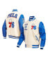 ფოტო #1 პროდუქტის Men's Cream Philadelphia 76ers Retro Classic Varsity Full-Zip Jacket