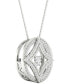 Фото #4 товара Twinkling Diamond Star diamond Fashion 18" Pendant Necklace (1/4 ct. t.w.) in 10k White Gold
