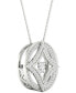 Фото #4 товара Diamond Fashion 18" Pendant Necklace (1/4 ct. t.w.) in 10k White Gold