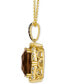 Chocolate Quartz (4 ct. t.w.) & Diamond (1/3 ct. t.w.) Adjustable 20" Pendant Necklace in 14k Gold