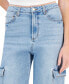 Juniors' High Rise Wide Leg Cargo Jeans