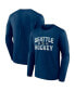 Фото #4 товара Men's Deep Sea Blue Seattle Kraken Skate Or Die Long Sleeve T-shirt