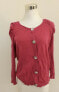 August Silk Women's Petite Button Front Pleat Crew Neck Cardigan Pink PM