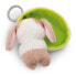 NICI Sleeping Pets Bunny Cappucino 8 cm Basket Key Ring