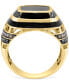 Фото #4 товара EFFY® Men's Onyx & Black Diamond (1/4 ct. t.w.) & Espresso Diamond (1/3 ct. t.w.) Ring in 14k Gold