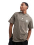 Jack & Jones oversized t-shirt with skull back print in tan