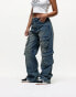 Good For Nothing wide leg cargo jeans in antique blue wash