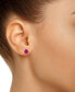ფოტო #3 პროდუქტის Sapphire (1-1/3 ct. t.w.) & Diamond Accent Stud Earrings in 14k White Gold (Also in Emerald & Ruby)