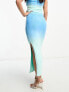 Фото #2 товара The Frolic ombre knitted maxi skirt co-ord in blue