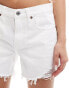 Abercrombie & Fitch baggy fit low rise denim shorts in white Weiß/Destroyed, W32 - фото #5