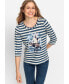 ფოტო #1 პროდუქტის Women's 3/4 Sleeve Cotton Blend T-Shirt