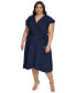 Фото #1 товара Plus Size Surplice-Neck Flutter-Sleeve Faux-Wrap Dress
