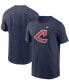 Фото #1 товара Men's Navy Cleveland Indians Cooperstown Collection Logo T-shirt